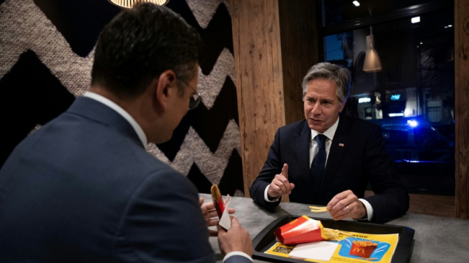 Top US diplomat Blinken visits McDonald's in Kyiv