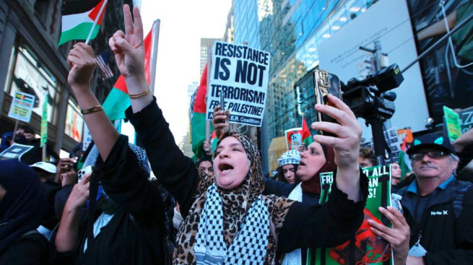 Milhares de manifestantes pedem 'Palestina livre' em Nova York e centenas s&atilde;o detidos