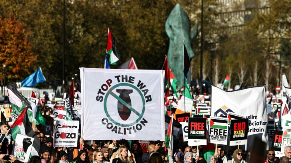 Cerca de 300.000 pessoas participam de marcha pr&oacute;-palestina em Londres