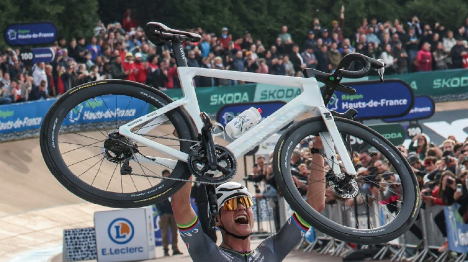 King of the cobbles van der Poel wins third straight Paris-Roubaix
