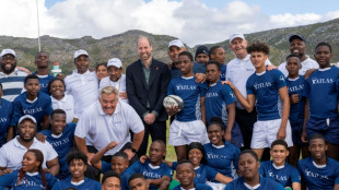 Prince William plays rugby on S.Africa climate prize visit