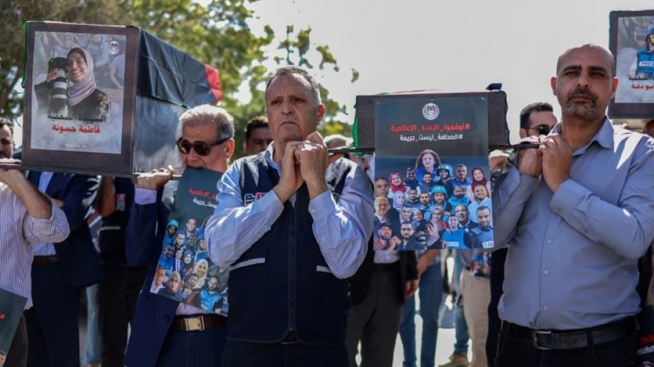Mobilização na Cisjordânia recorda jornalistas vítimas de ataques de Israel em Gaza